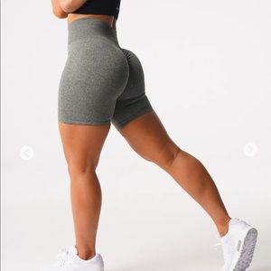 NVGTN Khaki Green Scrunch Seamless Shorts